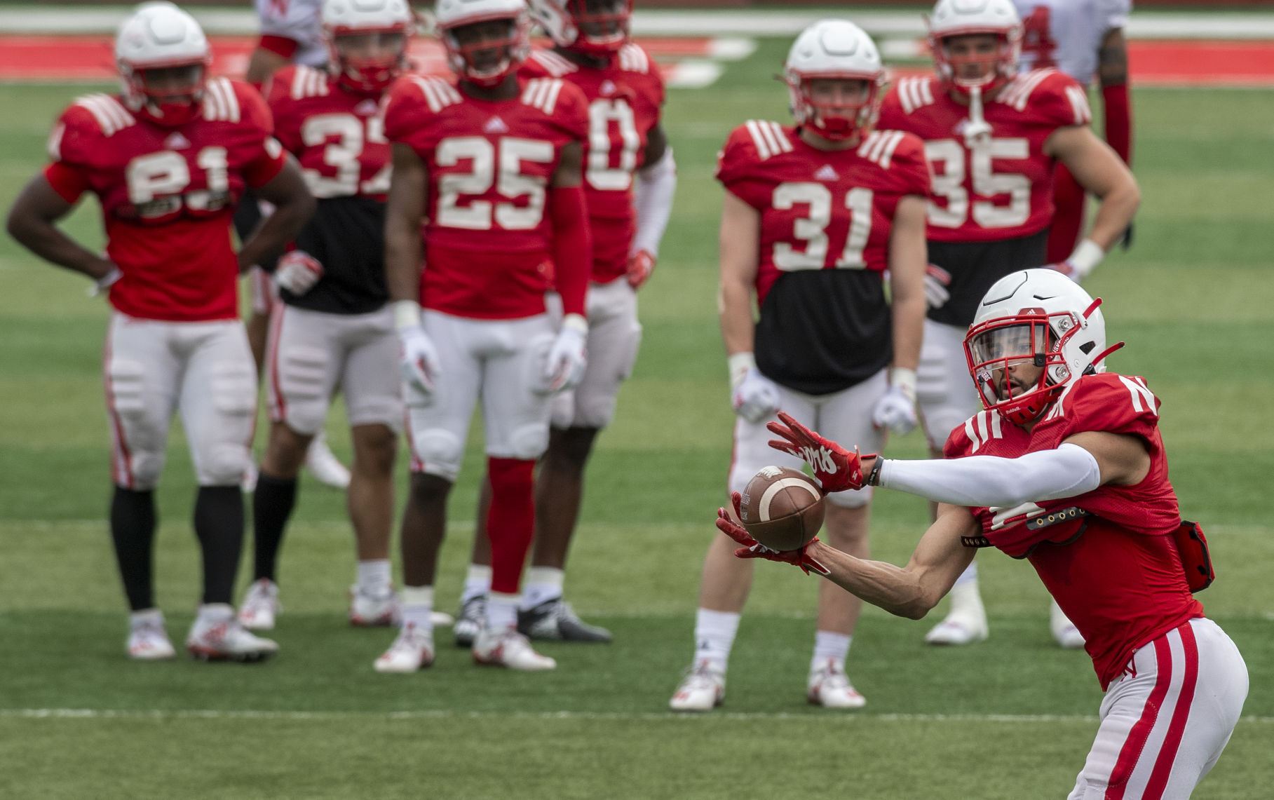 Nebraska football practice, 4.17